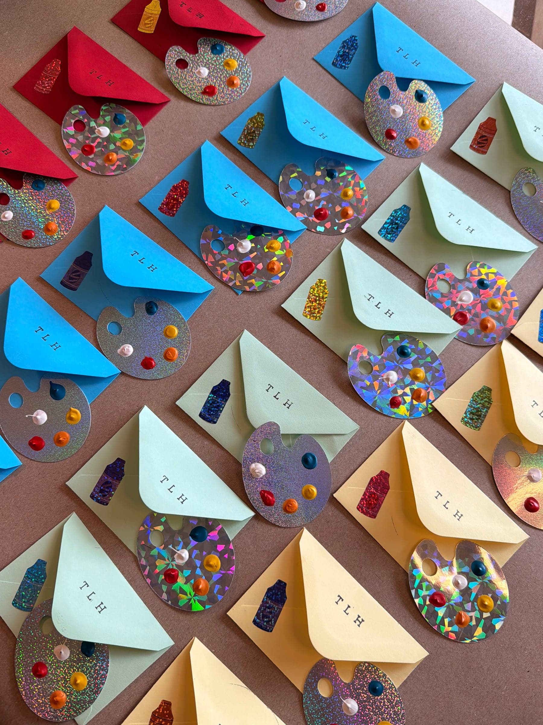 Colorful handmade Letter House mail and craft pieces